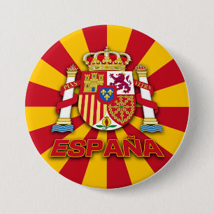 Badge Rond 7,6 Cm Armoiries d'Espana