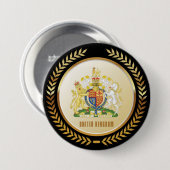 Badge Rond 7,6 Cm Armoiries Du Royaume-Uni (Devant & derrière)