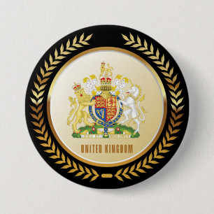 Badge Rond 7,6 Cm Armoiries Du Royaume-Uni