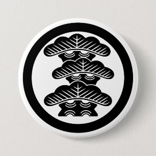 Badge Rond 7,6 Cm [Armoiries familiales] Épinette à 3 niveaux aligné