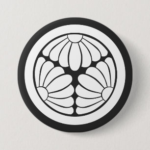 Badge Rond 7,6 Cm [Armoiries familiales] Un cercle dans une fleur de