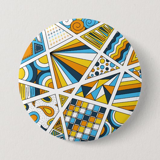 Badge Rond 7,6 Cm AroAce Pride Zen Doodle Sunset Drapeau Moderne Abs (Devant)