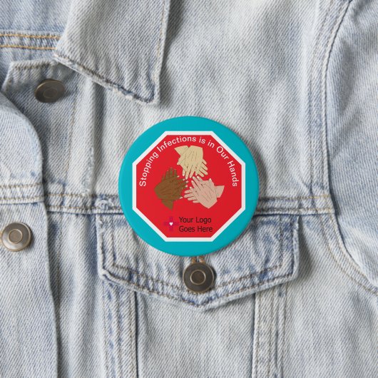 Badge Rond 7,6 Cm Arrêter les infections est dans notre hygiène de l (En situation)