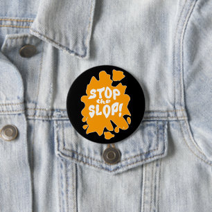 Badge Rond 7,6 Cm Arrêtez le Baratin Déclaration Anti IA Épique