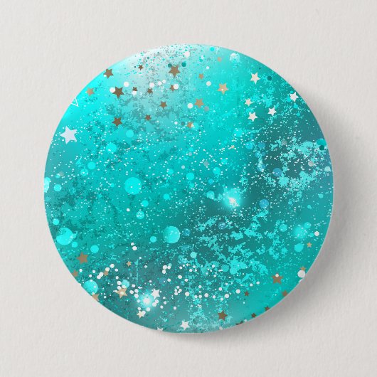 Badge Rond 7,6 Cm Arrière - plan à huile Turquoise de la menthe (Devant)