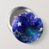 Badge Rond 7,6 Cm Arrière - plan spatial avec étoiles (Devant & derrière)
