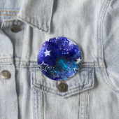 Badge Rond 7,6 Cm Arrière - plan spatial avec étoiles (En situation)