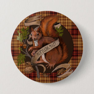 Badge Rond 7,6 Cm Arrondi d'écureuils noisettes