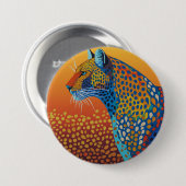 Badge Rond 7,6 Cm Art Abstrait Léopard Vibrant (Devant & derrière)