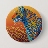 Badge Rond 7,6 Cm Art Abstrait Léopard Vibrant (Devant)