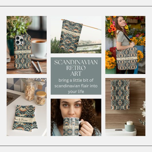 Badge Rond 7,6 Cm Art déco scandinave personnalisable