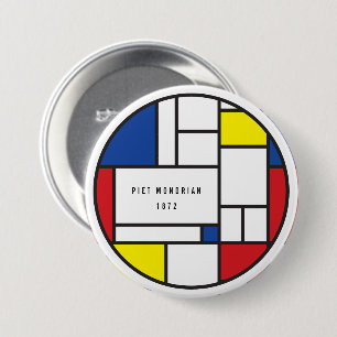 Badge Rond 7,6 Cm Art Moderne Géométrique Minimaliste De Stijl Mondr