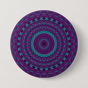 Badge Rond 7,6 Cm Art numérique de Mandala à bijou brillant coloré