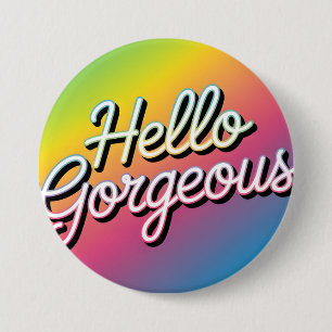 Badge Rond 7,6 Cm Art Pop Motivant: "Bonjour Magnifique"