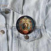 Badge Rond 7,6 Cm Art Visionnaire Mandala Vivant (En situation)