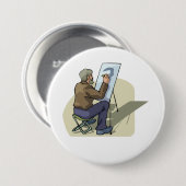 Badge Rond 7,6 Cm Artiste Au Travail (Devant & derrière)