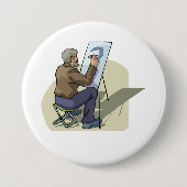 Badge Rond 7,6 Cm Artiste Au Travail (Devant)