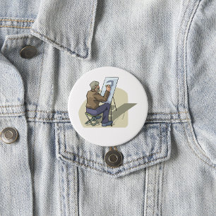 Badge Rond 7,6 Cm Artiste Au Travail