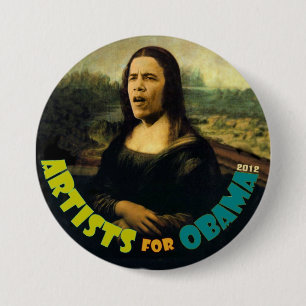 Badge Rond 7,6 Cm Artistes pour Obama : La nouvelle Mona Lisa