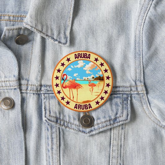 Badge Rond 7,6 Cm Aruba (En situation)