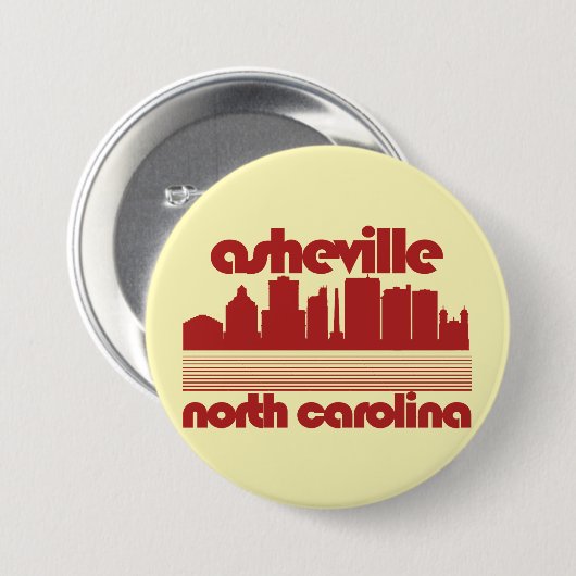 Badge Rond 7,6 Cm Asheville, Caroline du Nord (Devant & derrière)
