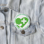Badge Rond 7,6 Cm ASSISTANCE/AIDE Bénévole Simple (En situation)