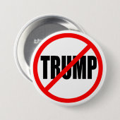BADGE ROND 7,6 CM "AUCUN TRUMP (Devant & derrière)
