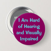 Badge Rond 7,6 Cm audition et vision (Devant & derrière)