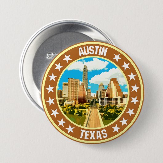Badge Rond 7,6 Cm Austin (Devant & derrière)