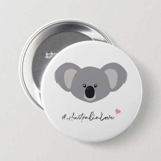 Badge Rond 7,6 Cm Australia love cute koala drawing charitable (Devant & derrière)