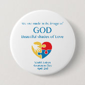 Badge Rond 7,6 Cm Autism Love, bouton Sensibilisation (Devant)