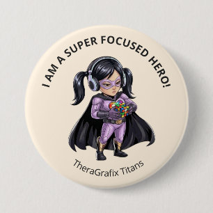 Badge Rond 7,6 Cm Autisme Je suis un super héros concentré Bouton de