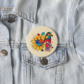 Badge Rond 7,6 Cm Autisme Tournesol Gnome (En situation)