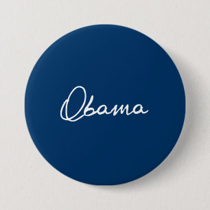 BADGE ROND 7,6 CM AUTOGRAPHE D'OBAMA