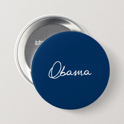 BADGE ROND 7,6 CM AUTOGRAPHIE OBAMA (Devant & derrière)