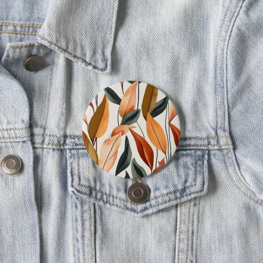 Badge Rond 7,6 Cm Automne Feuilles d'automne Nature Feuilles Abstrai (En situation)