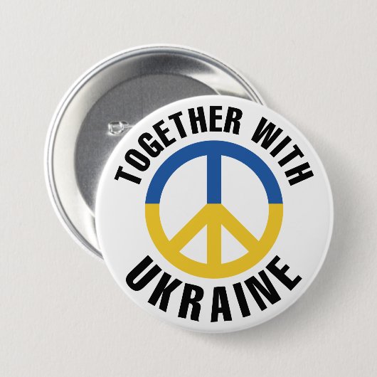 Badge Rond 7,6 Cm Avec L'Ukraine (Devant & derrière)