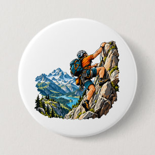 Badge Rond 7,6 Cm Aventure d'escalade pour les grimpeurs de montagne
