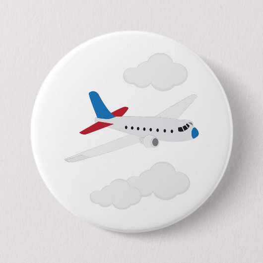 Badge Rond 7,6 Cm Avion (Devant)