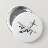 Badge Rond 7,6 Cm Avion (Devant & derrière)