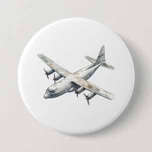 Badge Rond 7,6 Cm Avion