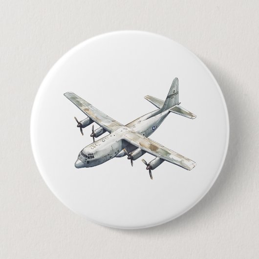Badge Rond 7,6 Cm Avion (Devant)