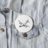Badge Rond 7,6 Cm Avion (En situation)