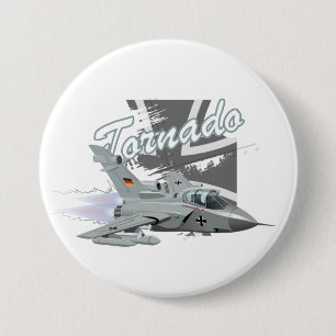 Badge Rond 7,6 Cm Avion de chasse militaire en dessin animé