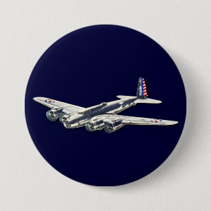Badge Rond 7,6 Cm Avions vintages des USA de 2ÈME GUERRE MONDIALE