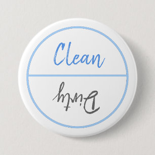 Badge Rond 7,6 Cm Avis sur les plats pour lave-vaisselle propre et s