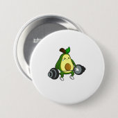 Badge Rond 7,6 Cm Avocado à Fitness avec Barbell (Devant & derrière)