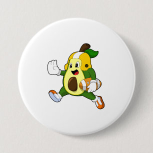 Badge Rond 7,6 Cm Avocado au football