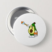 Badge Rond 7,6 Cm Avocado en peintre avec pinceau (Devant & derrière)