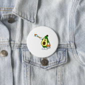 Badge Rond 7,6 Cm Avocado en peintre avec pinceau (En situation)